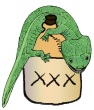 Koolosuchus sampling the scrumpy