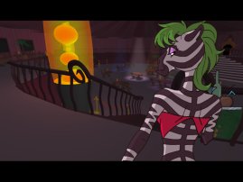Zebra in Lava Lounge (colour & lighting test)